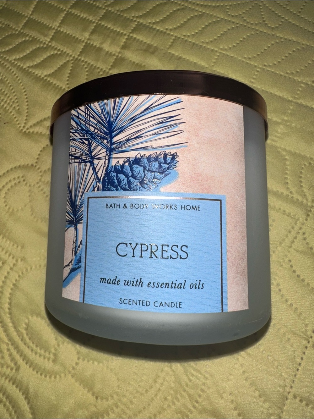 Bath & Body Works Cypress Candle - Blue and Black Accents
